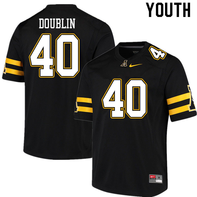Youth #40 Logan Doublin Appalachian State Mountaineers College Football Jerseys Sale-Black - Click Image to Close